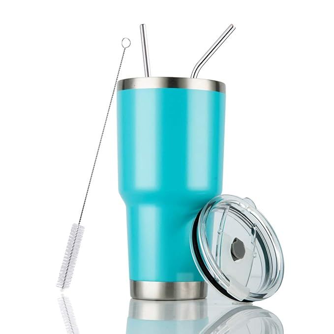 Joyclub 30oz Tumbler Stainless Steel Vacuum Tumbler Travel Mug with 2 PCS Straw, 1 Brush, 1 Slide... | Amazon (US)