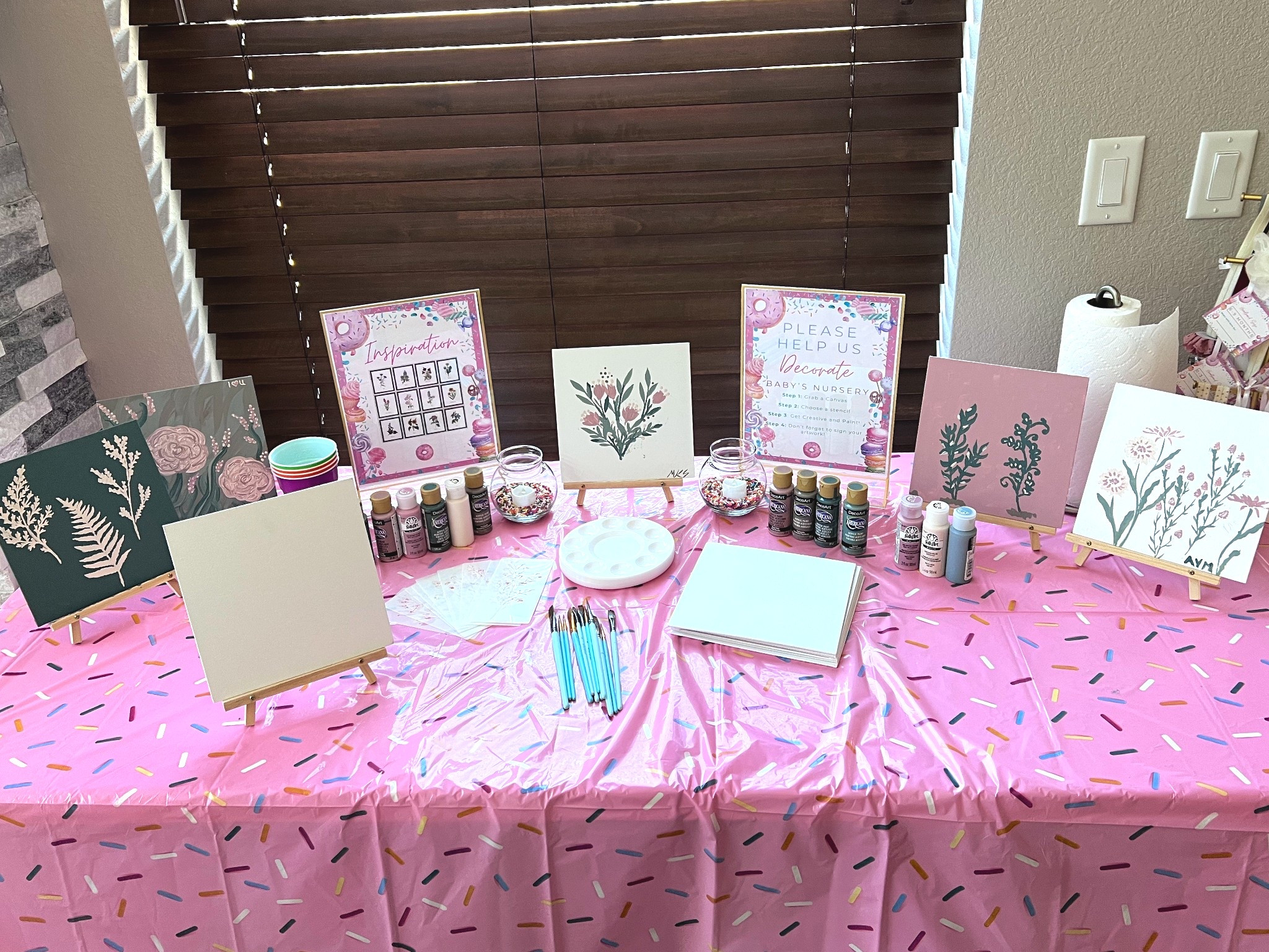 Baby shower memories that last a lifetime! Instead of a traditional game, we set up a paint station where guests created sweet wall art for the nursery. Each piece is full of love and creativity — the perfect keepsake for baby’s room 💙👶

Want to recreate this at your next shower? Shop all the art supplies, easels, and décor featured here on my LTK!
%BabyShowerIdeas #NurseryDecor #LTKHome 

#LTKFamily #LTKBaby #LTKParties