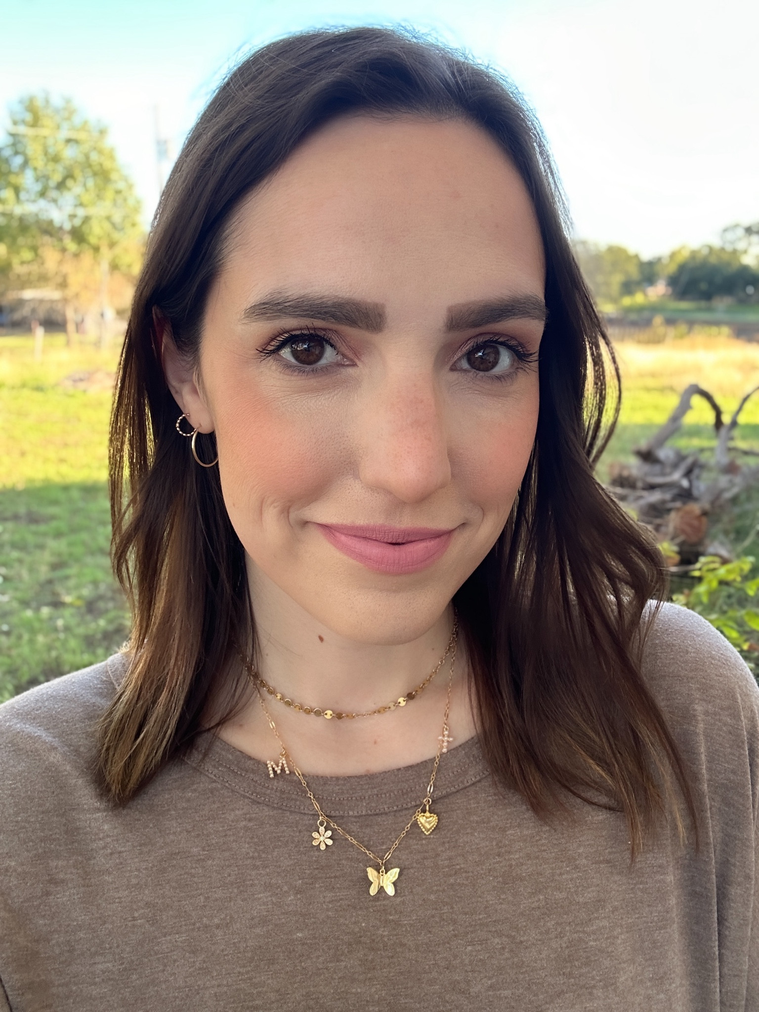 Gold jewelry | charm necklace | customizable jewelry | disc choker | hoop earrings | brown top | oversized tee | amazon fashion | made by Mary | Grace + Hudson 

Made by Mary code: MICHELLE10

#LTKStyleTip #LTKFindsUnder100 #LTKGiftGuide