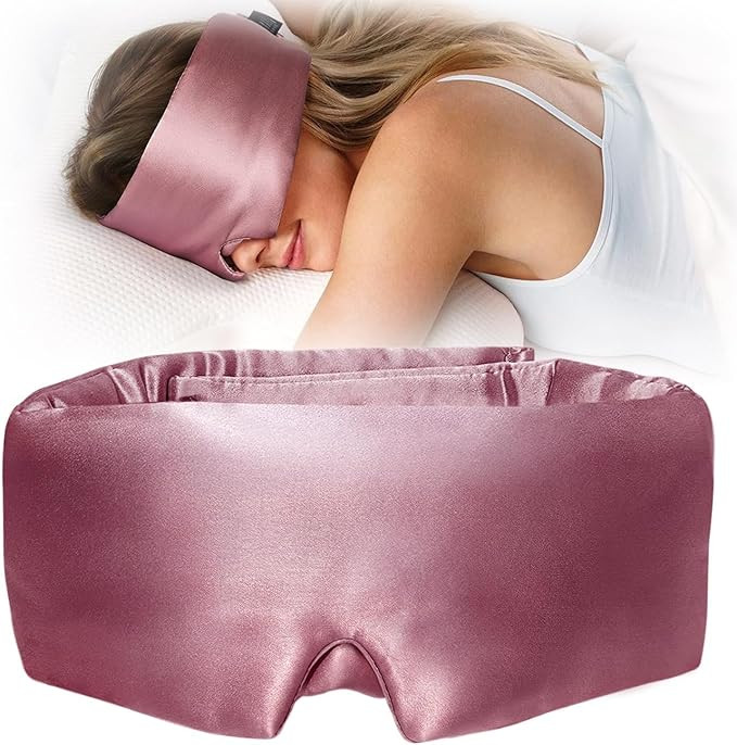 YFONG 100% Mulberry Silk Sleep Mask, Total Blackout Silk Eye Mask for Sleeping Women & Men, 22 Mo... | Amazon (US)