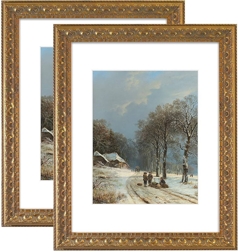 MBC MAT BOARD CENTER, 11x14 Ornate Picture Frame Bronze, Matted to 8x10 - White Mat - Tempered Gl... | Amazon (US)