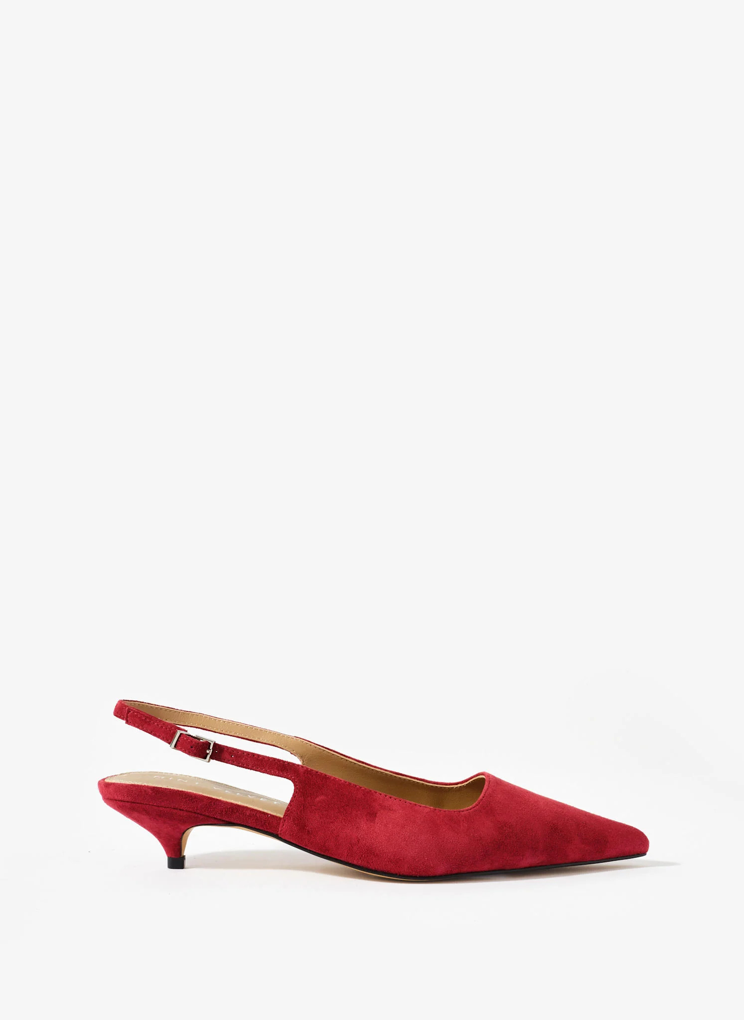 Mila Red Suede Slingback Kitten Heels | Mint Velvet