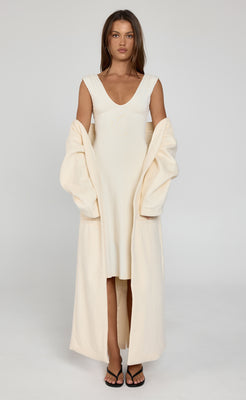 Ayer Off Shoulder Coat (Cream) | Charcoal Clothing AU