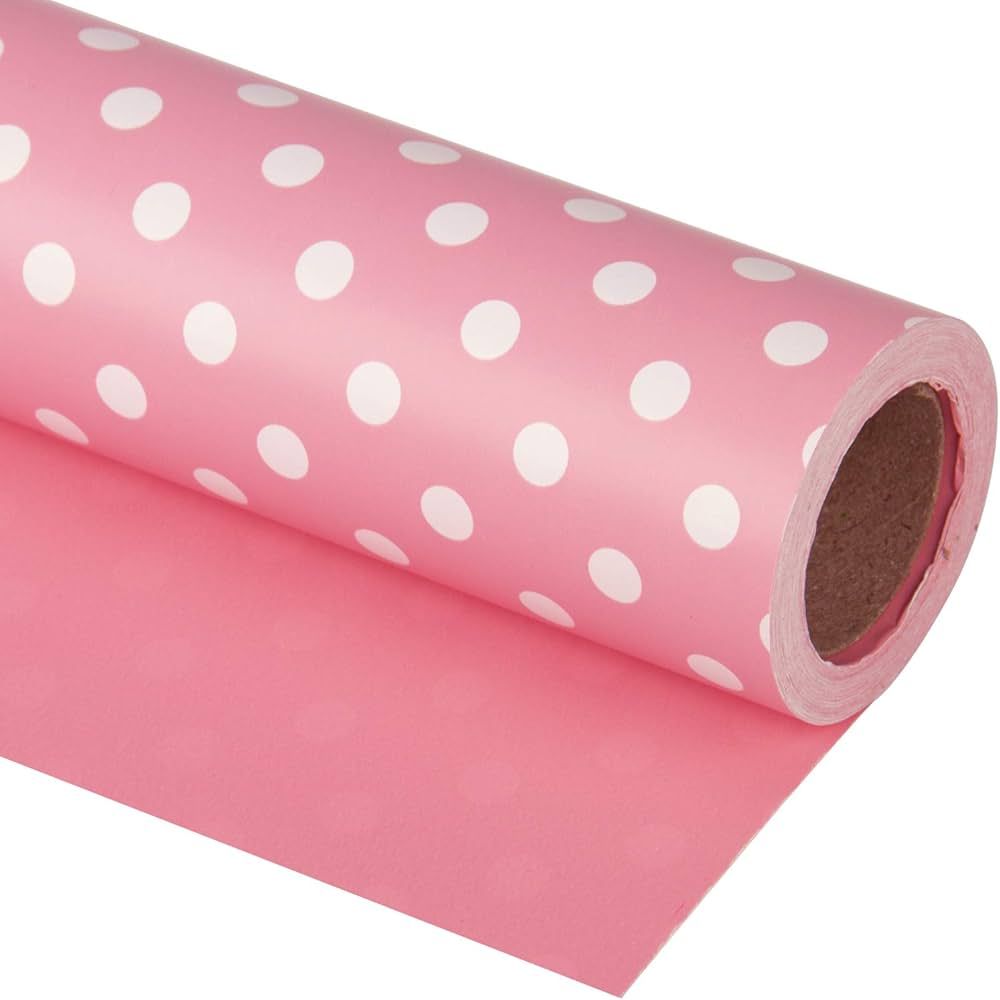 Pink Polka Dot Reversal Wrapping Paper | Amazon (US)