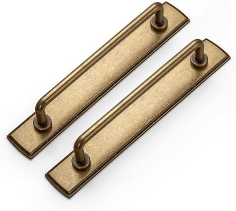 Goo-Ki 2 Pack 5'' Center to Center Antique Brass Cabinet Bar Pulls with Backplate Vintage Drawer ... | Amazon (US)