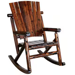 Char-Log Wood Outdoor Rocking Chair | The Home Depot