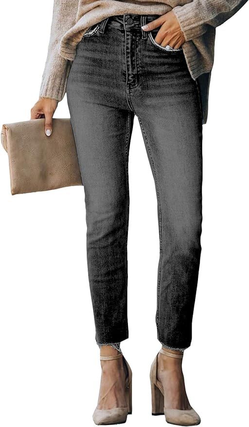 Sidefeel Women's Boyfriend Jeans Stretchy Ripped Distressed Denim Pants Size 4-18 | Amazon (US)