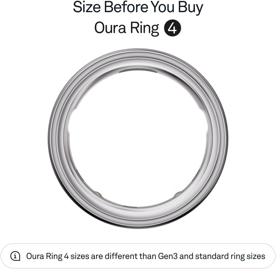 Oura Ring 4 - Silver - Size 9 - Size Before You Buy | Amazon (US)