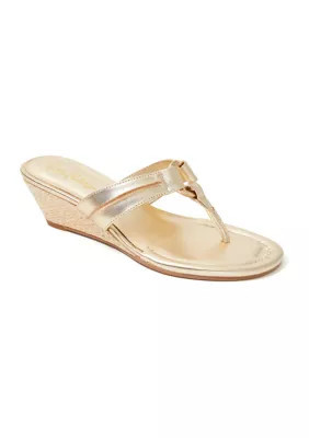 Lilly Pulitzer Women's Mckim Wedge Sandals, Gold, 7.5M | Belk
