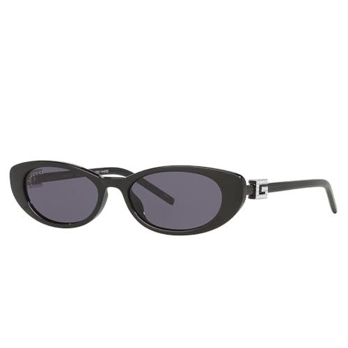 Gucci GG 1680S 002 Black Plastic Oval Sunglasses Grey Lens | Amazon (US)