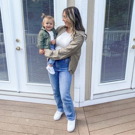 Abercrombie Ultra high rise 90’s straight jeans, mom and baby matching outfits  

#LTKunder100 #LTKSale #LTKfamily