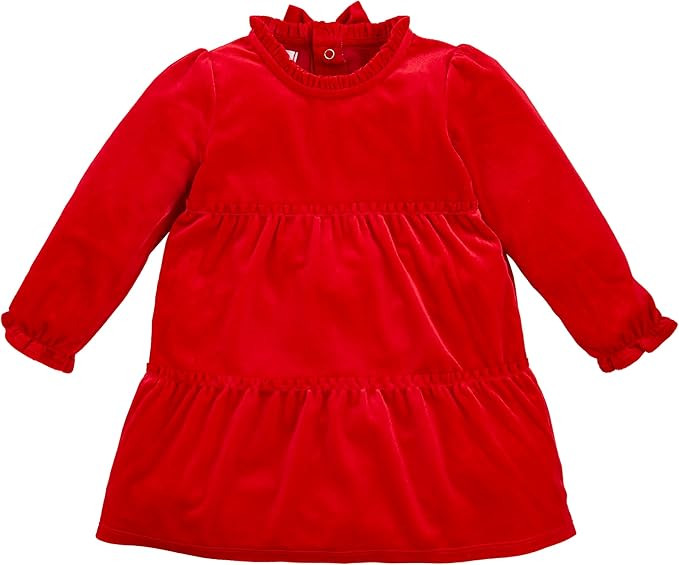 Mud Pie Baby Girls Children Red Velvet Bow Dress | Amazon (US)