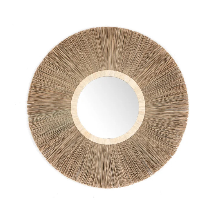 Nadalyne Round Seagrass Accent Mirror | Wayfair North America