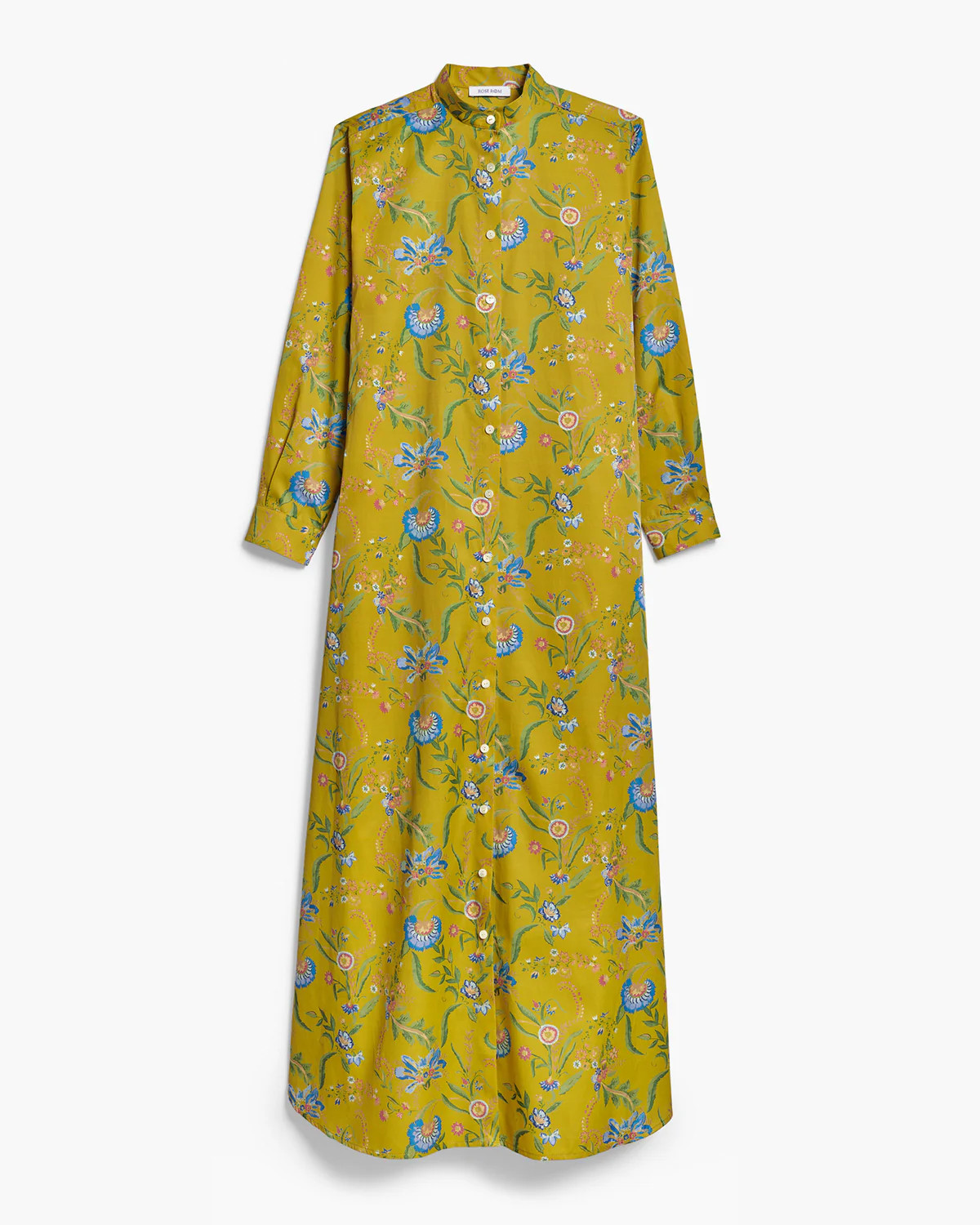 Long ShirtdressChartreuse Watteau Print / XS | Rose Room US