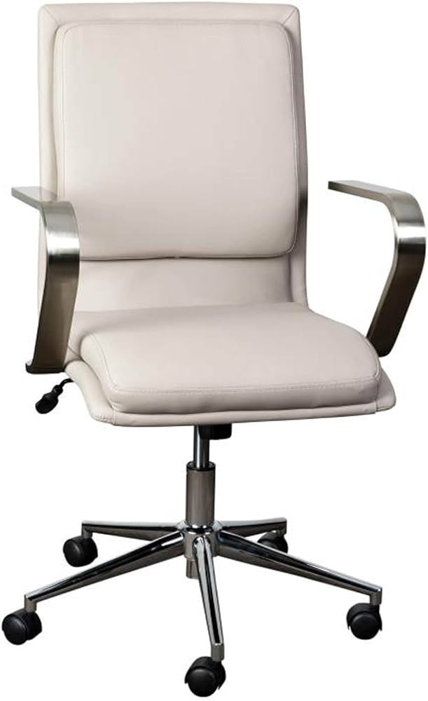 Flash Furniture James Mid-Back Designer Executive Office Chair - Taupe LeatherSoft Upholstery - B... | Amazon (US)