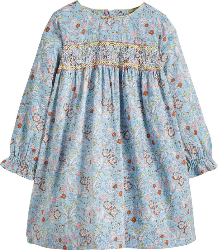 Mini Boden Kids' Long Sleeve Smocked Cotton Dress | Nordstrom | Nordstrom