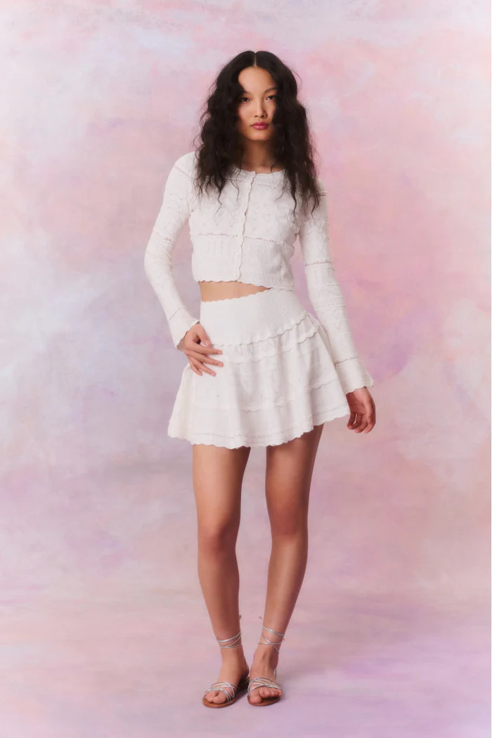 Colella Knitted Mini Skirt | LoveShackFancy