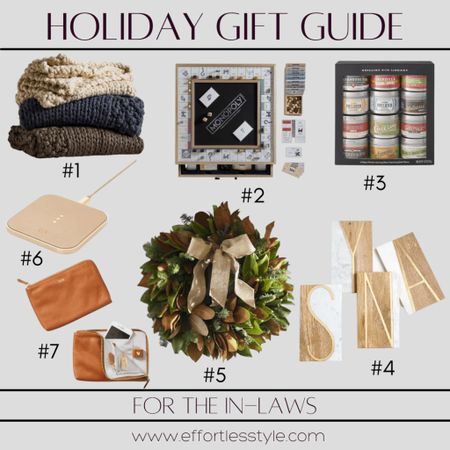 Some fun gift ideas for the in-laws!!!

#1 - Cozy Throw Blanket
#2 - Wooden Monopoly Board Game
#3 - Spice Rub Collection
#4 - Monogrammed Serving Board
#5 - Live Magnolia Wreath
#6 - Wireless Charging Block

#7 - Commuter Zipper Pouch

#LTKSeasonal #LTKunder100 #LTKGiftGuide