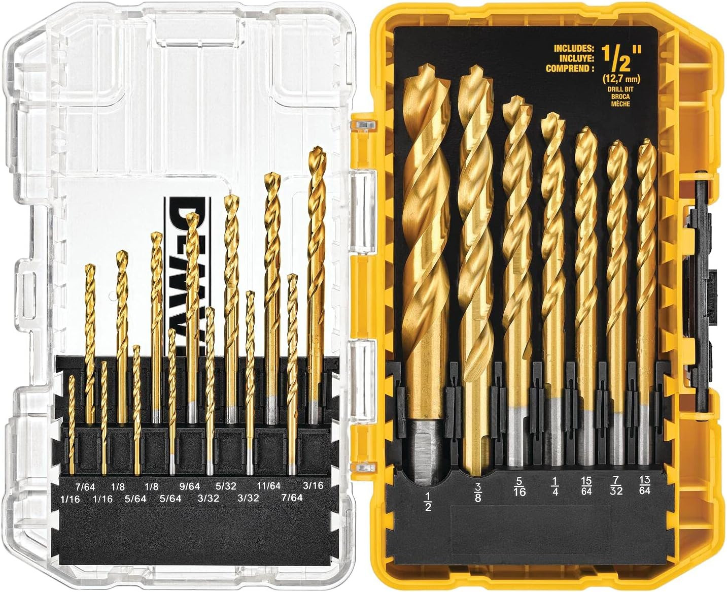 DEWALT Titanium Nitride Coated Drill Bit Set, Pilot Point, 21-Piece (DW1361) | Amazon (US)