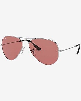 Ray-Ban Photochromatic Aviator Silver Sunglasses | Express