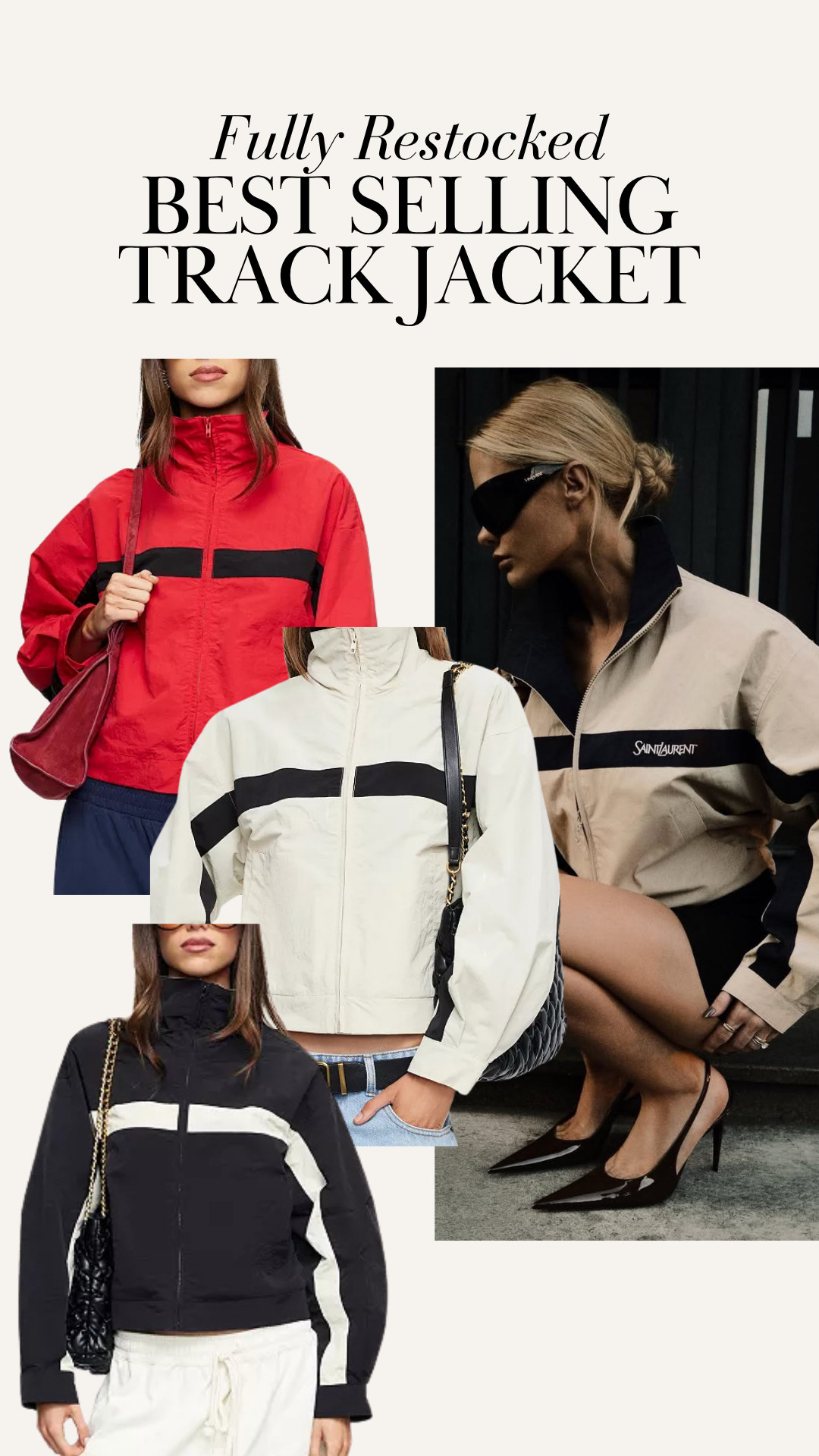 Fully restocked best seller track jacket! Designer dupe jacket, track jacket aesthetic 

 