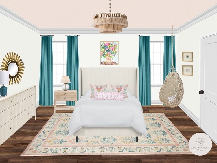 A room fit for a...tween. Love this client moodboard for a tween girl's room makeover. That swing is the perfect space to snuggle up with a book. 

#LTKKids #LTKHome