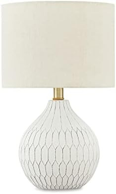 Signature Design by Ashley Wardmont Contemporary Modern Table Lamp with Drum Hardback Fabric Shad... | Amazon (US)