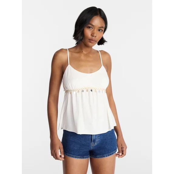 No Boundaries Shell Babydoll Cami Top, Women's XXS-XXL | Walmart (US)
