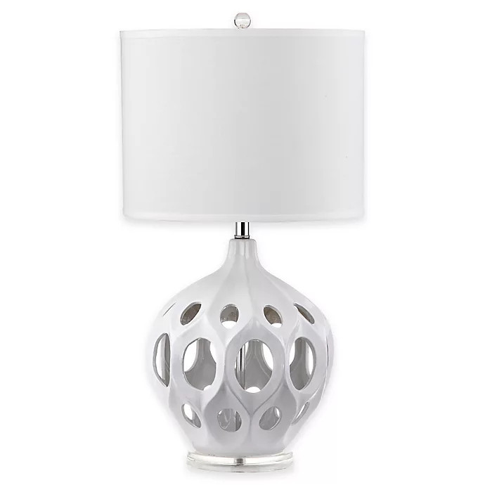 Safavieh Regina 1-Light Ceramic Table Lamp with Polyester Shade | Bed Bath & Beyond | Bed Bath & Beyond