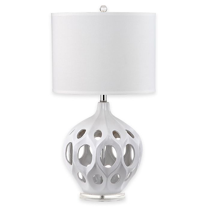 Safavieh Regina 1-Light Ceramic Table Lamp with Polyester Shade | Bed Bath & Beyond | Bed Bath & Beyond