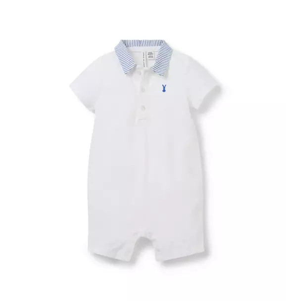 Baby Bunny Collared Pique Romper | Janie and Jack