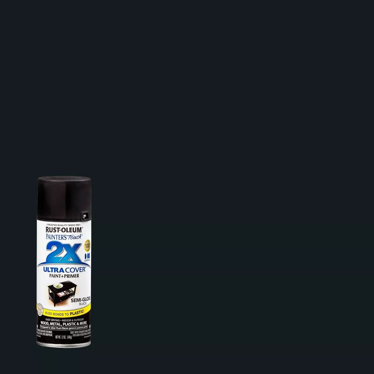 Rust-Oleum 12oz 2X Painter's Touch Ultra Cover Semi-Gloss Spray Paint Black | Target