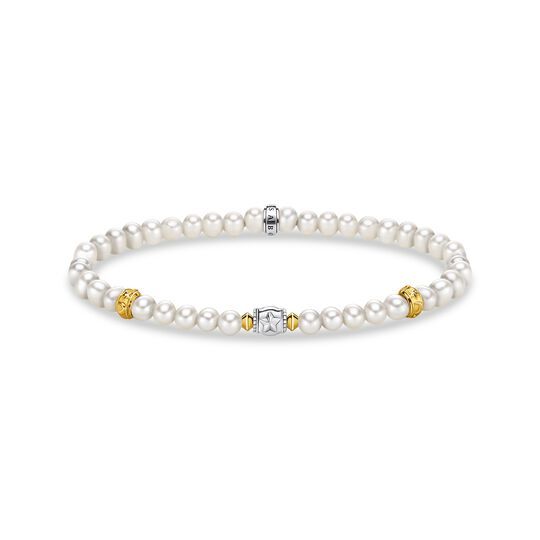 Bracelet beige pearls with crescent moon silver | Thomas Sabo (UK)