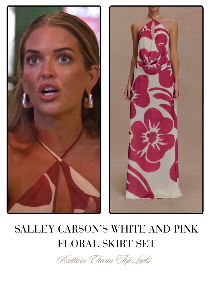 Salley Carson’s White and Pink Floral Skirt Set