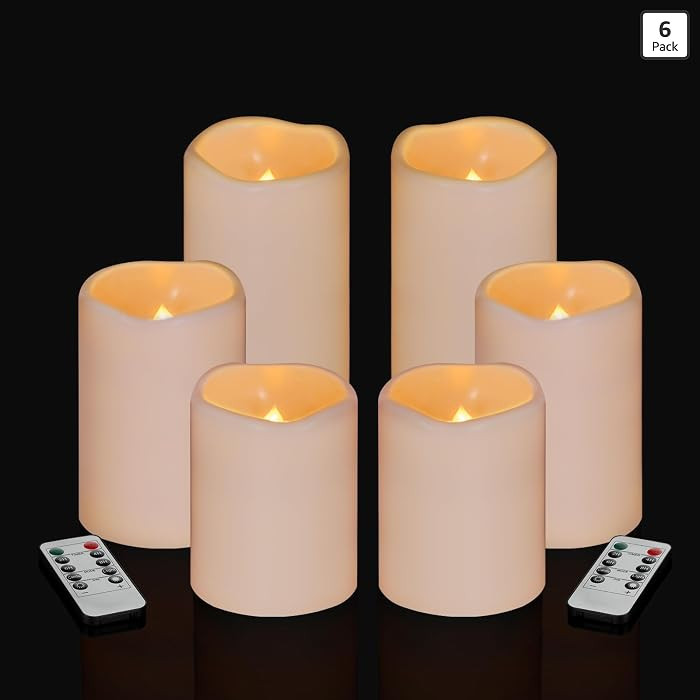 Flameless Candles 4" 5" 6" Outdoor Indoor Pillars Battery Operated Flickering Candles Include 10-... | Amazon (US)