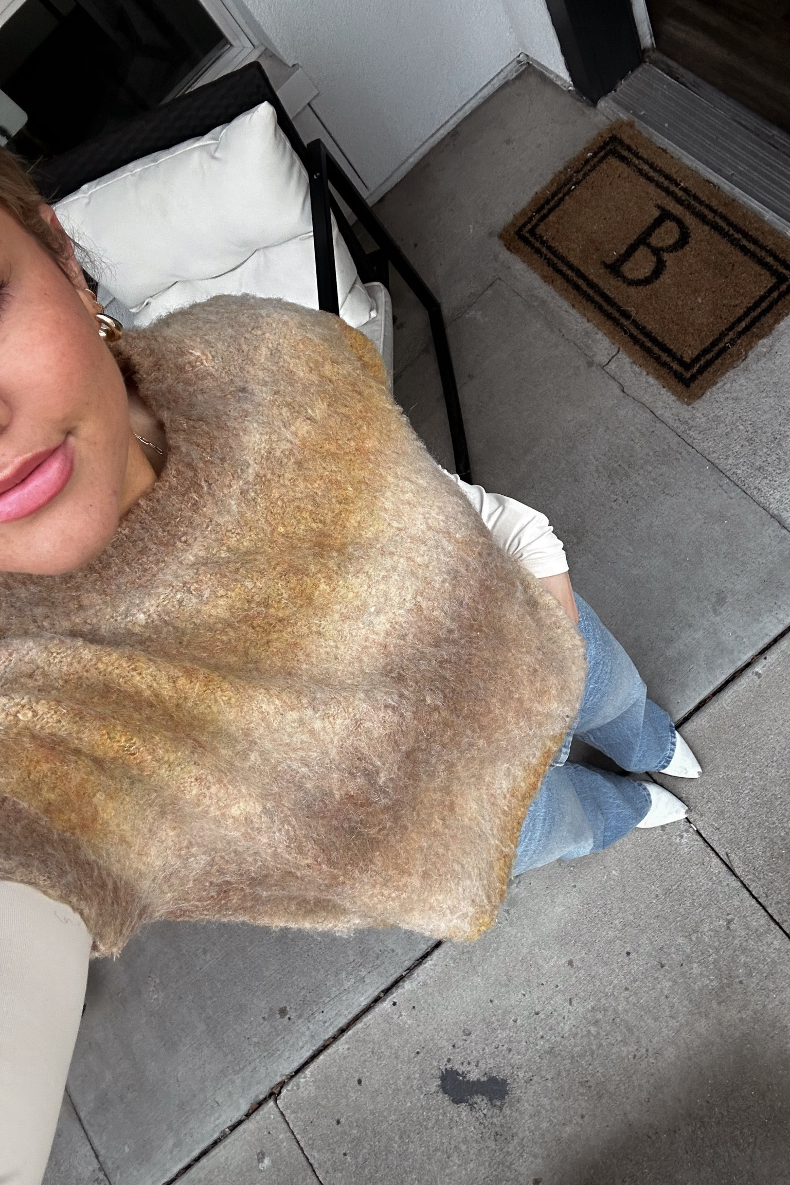 This fuzzy sweater is from Zara!