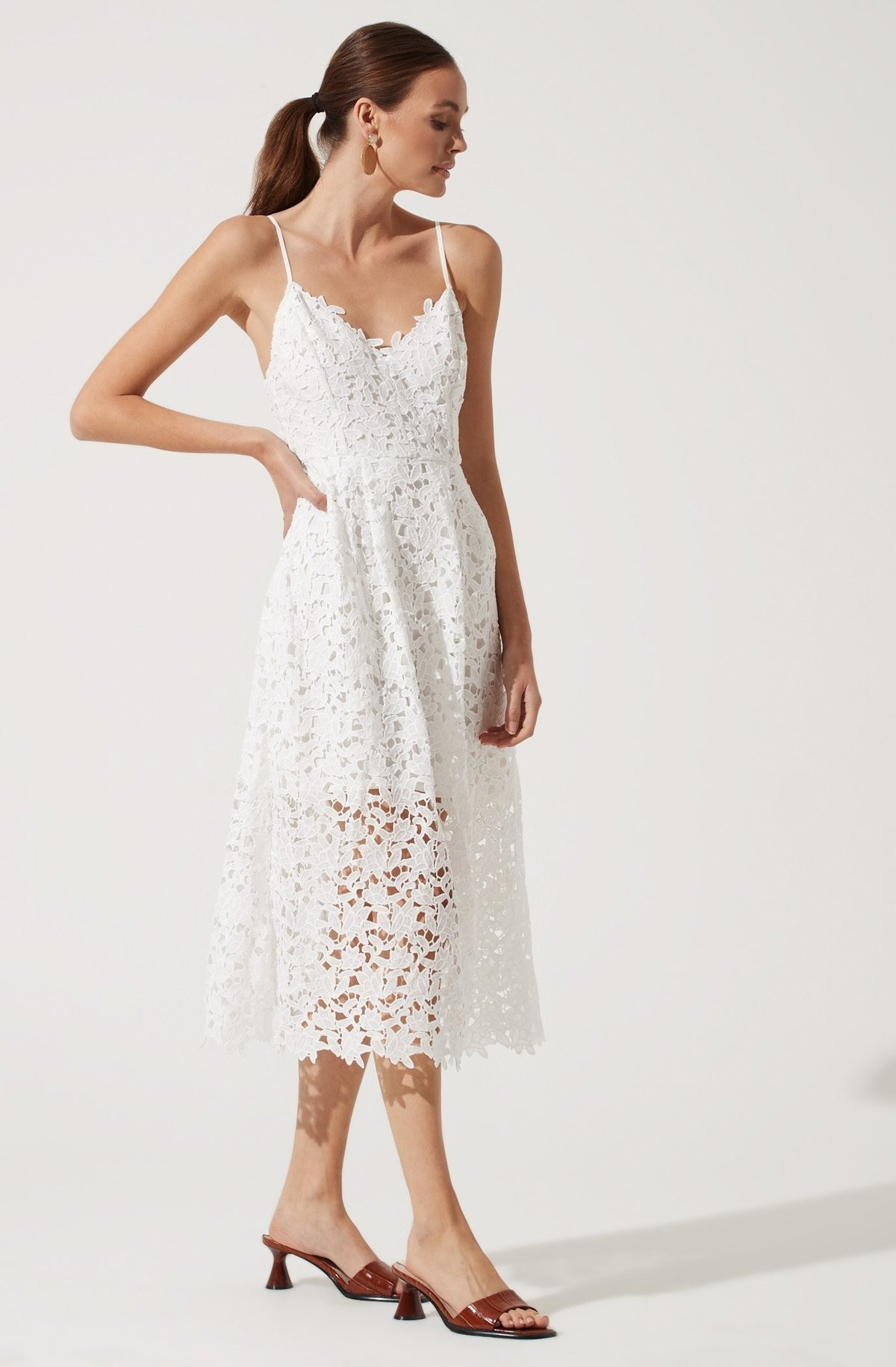 Lace A Line Midi Dress | ASTR The Label (US)