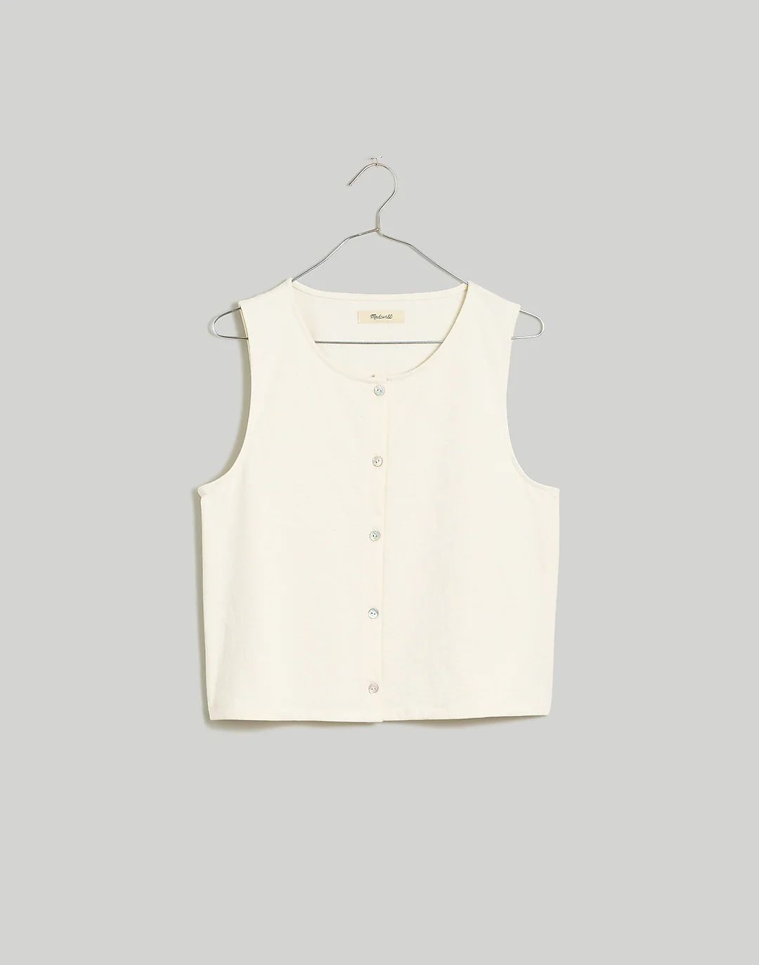 Button-Front Crewneck Crop Tank | Madewell