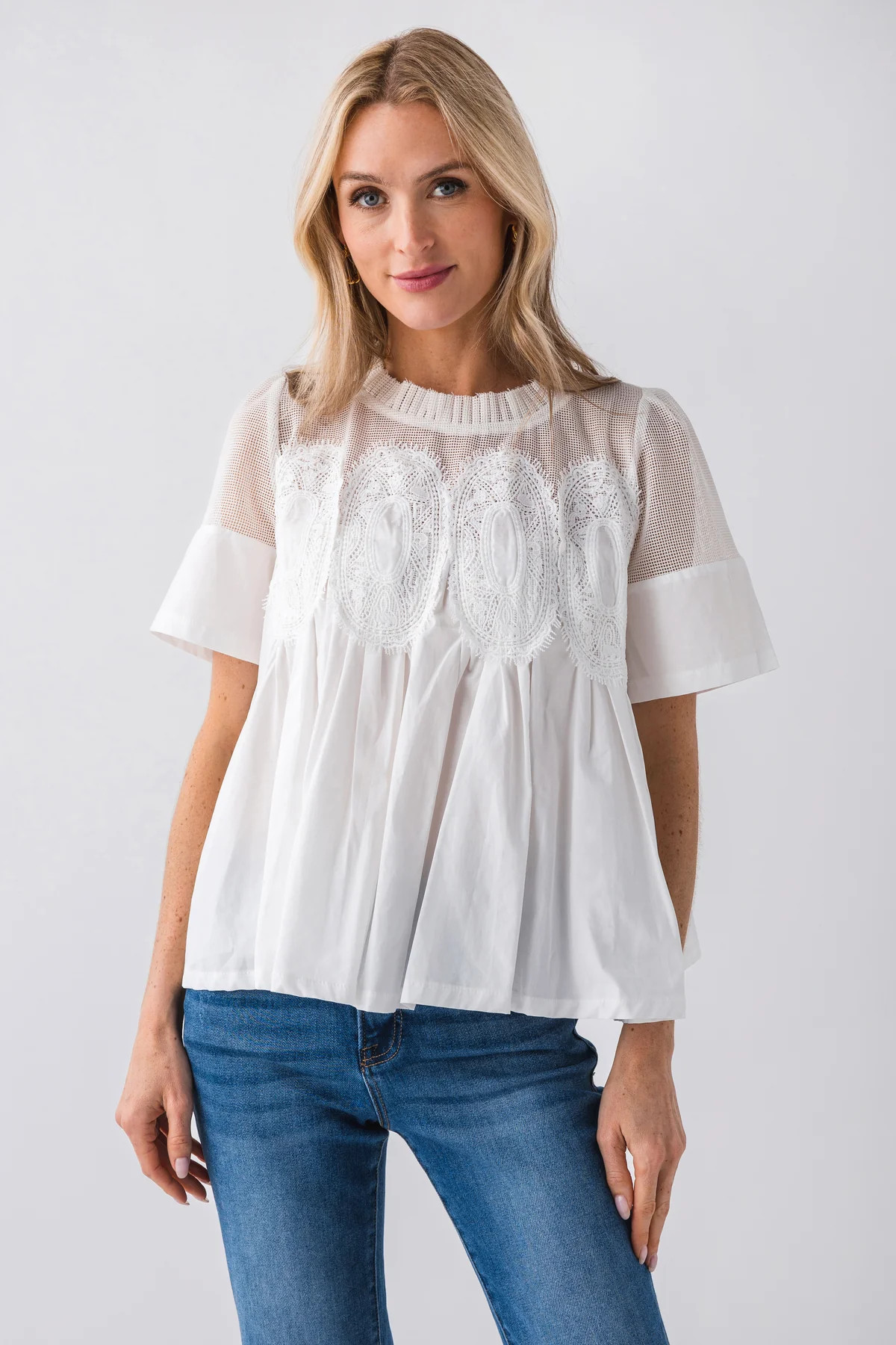 Fate Mesh Combined Top with applique | Social Threads