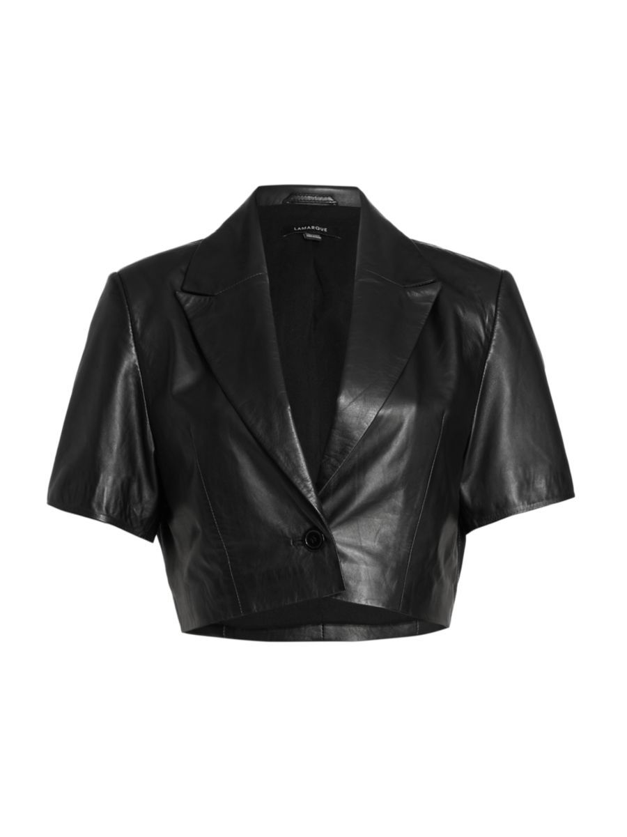 Calatea Cropped Leather Jacket | Saks Fifth Avenue