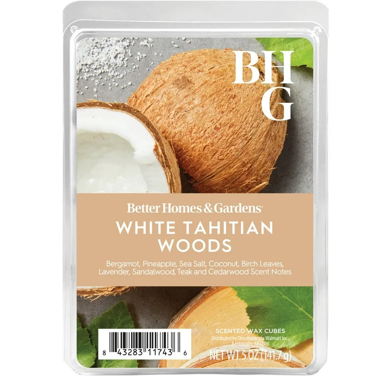 White Tahitian Woods Scented Wax Melts, Better Homes & Gardens, 5 oz | Walmart (US)