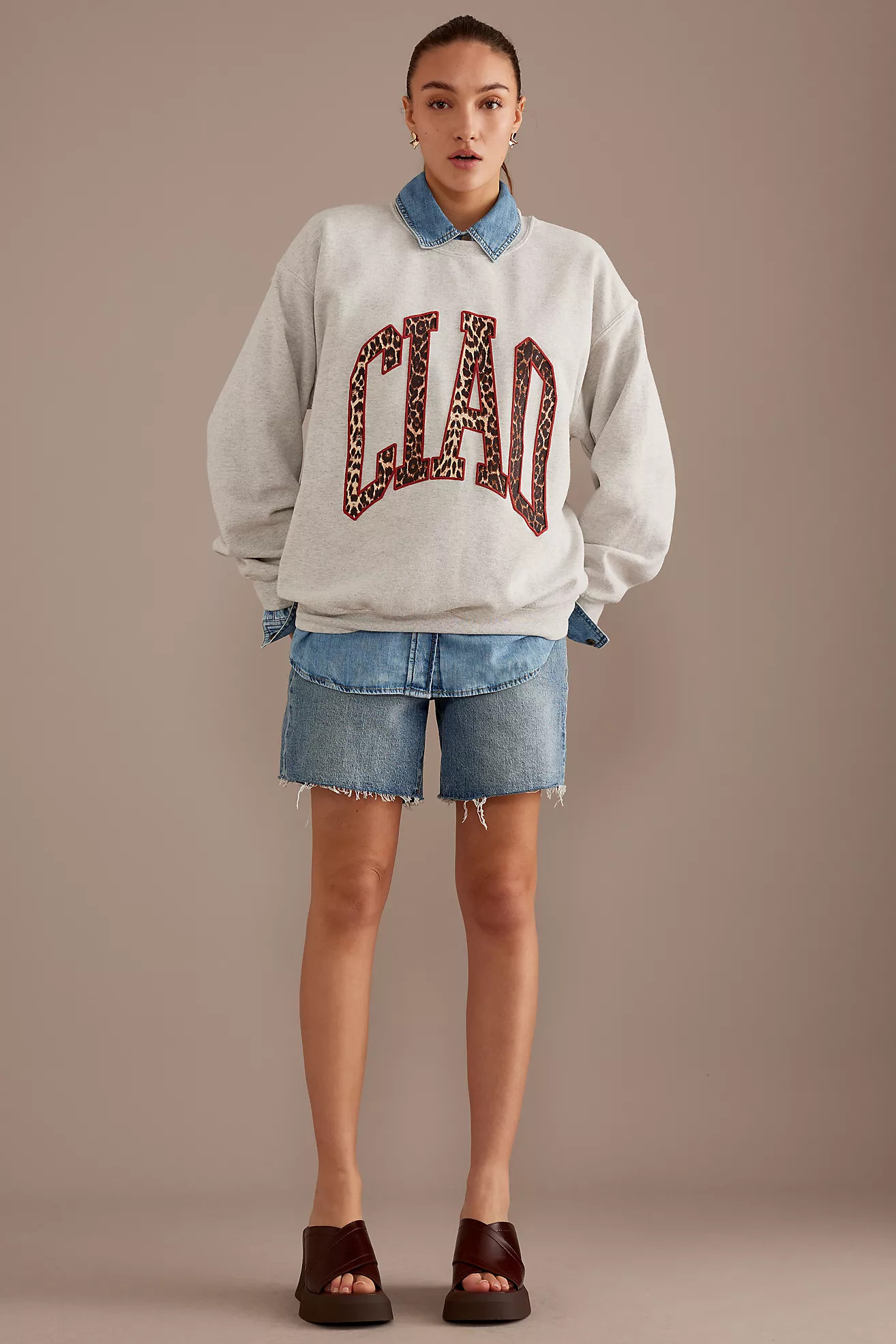 Maeve Ciao Oversized Crew Neck Sweatshirt | Anthropologie (UK)