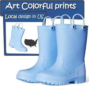 K KomForme Kids Rain Boots, Toddler Girls & Boys Rain Boots Waterproof Memory Foam Insole and Eas... | Amazon (US)