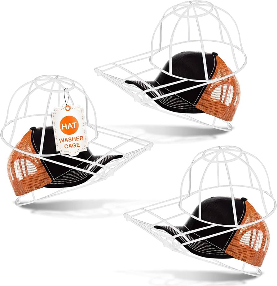Original and Patented Hat Washer Cage (3 Pack), Hat Cleaner for Baseball Caps for Washing Machine... | Amazon (US)