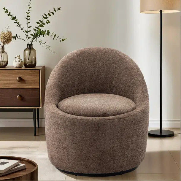 Elijana Modern Upholstered Swivel Barrel Chair,No Assembly Needed | Wayfair North America