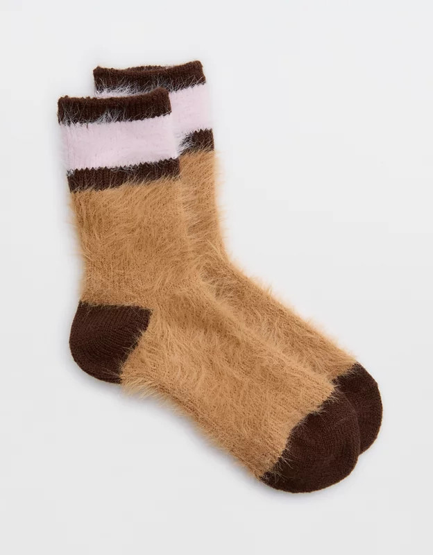 Aerie Multi Fuzzy Crew Socks | Aerie