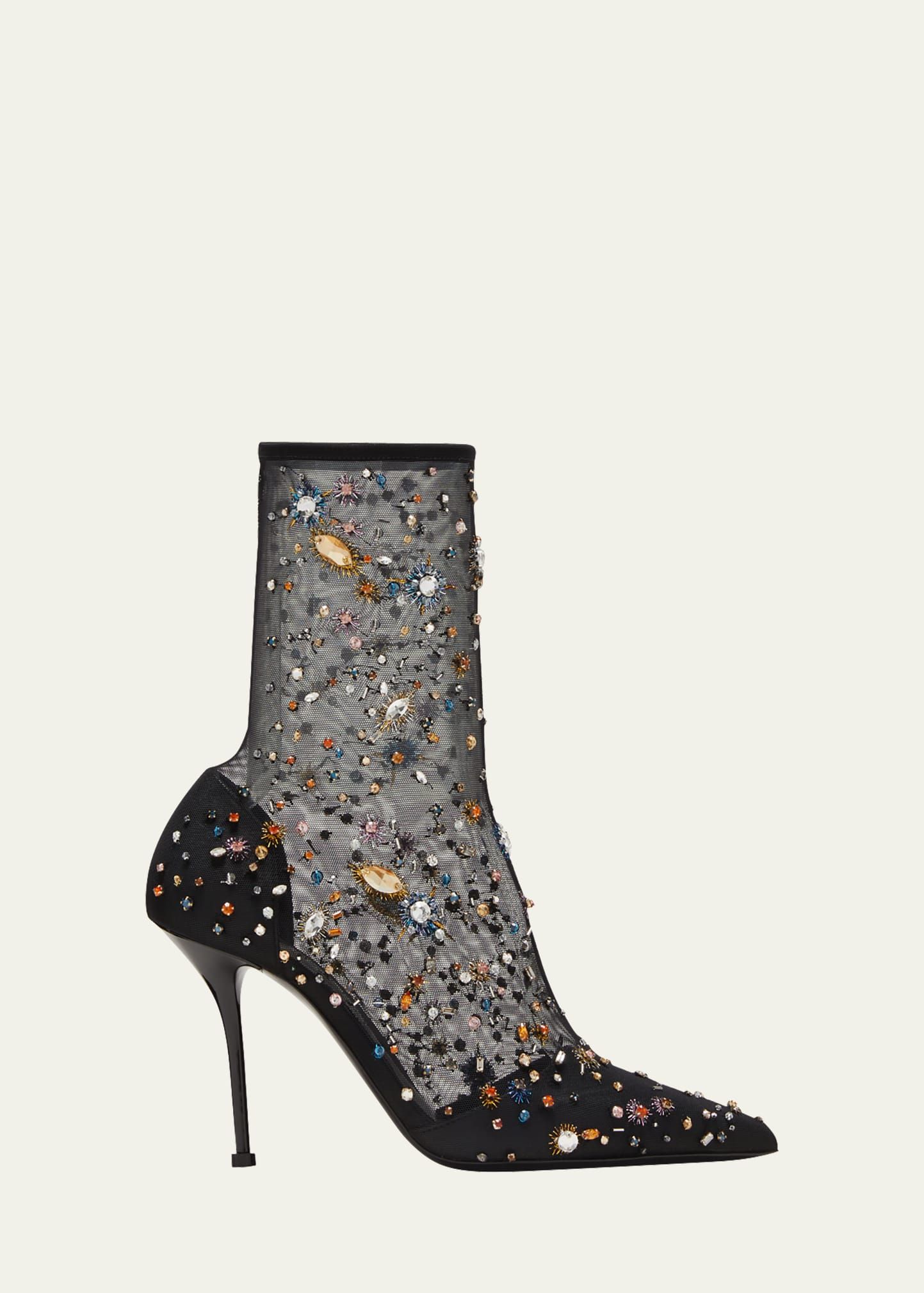 Alexander McQueen Crystal Mesh Stiletto Booties | Bergdorf Goodman