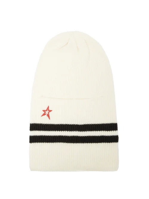 Perfect Moment - Logo-embroidered Striped Merino-wool Balaclava - Womens - White | Matches (US)