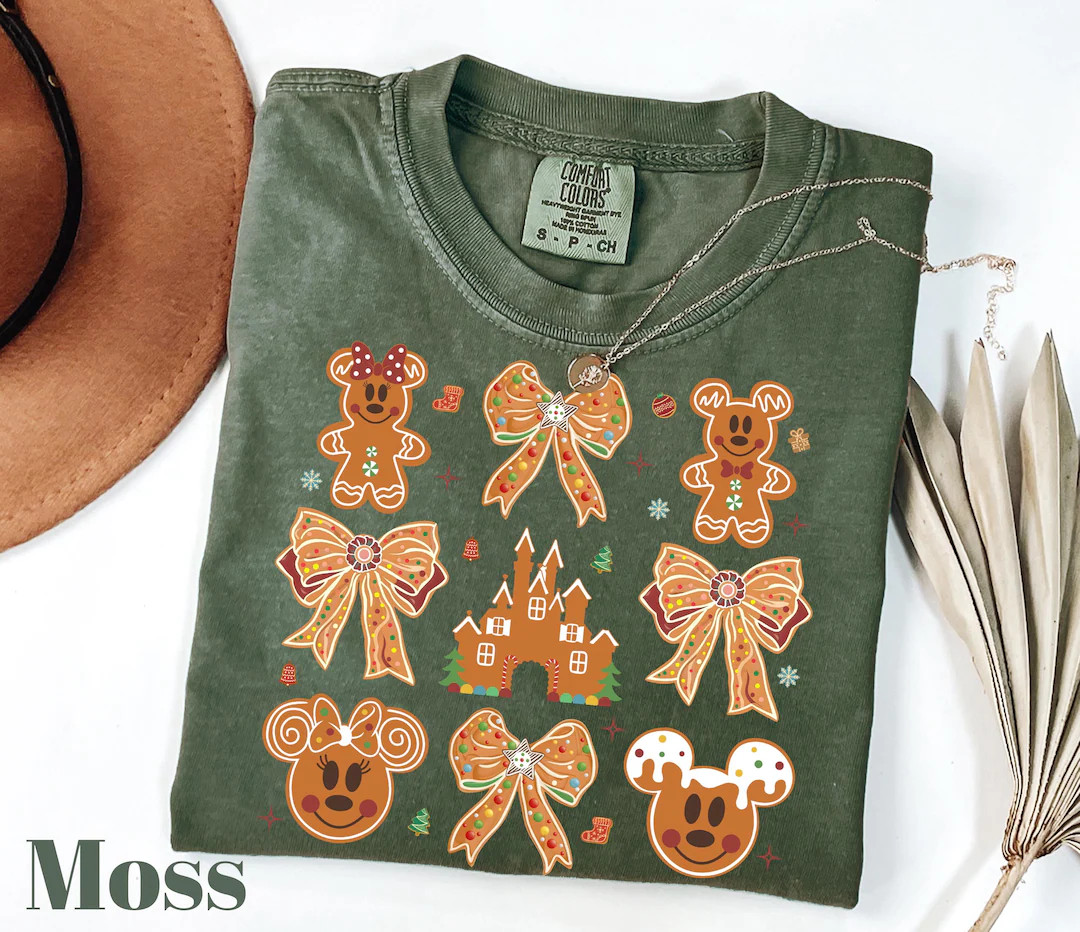 Disney Comfort Colors® Mickey and Friends Gingerbread Shirt,disney Christmas Shirt,disney Family... | Etsy (US)