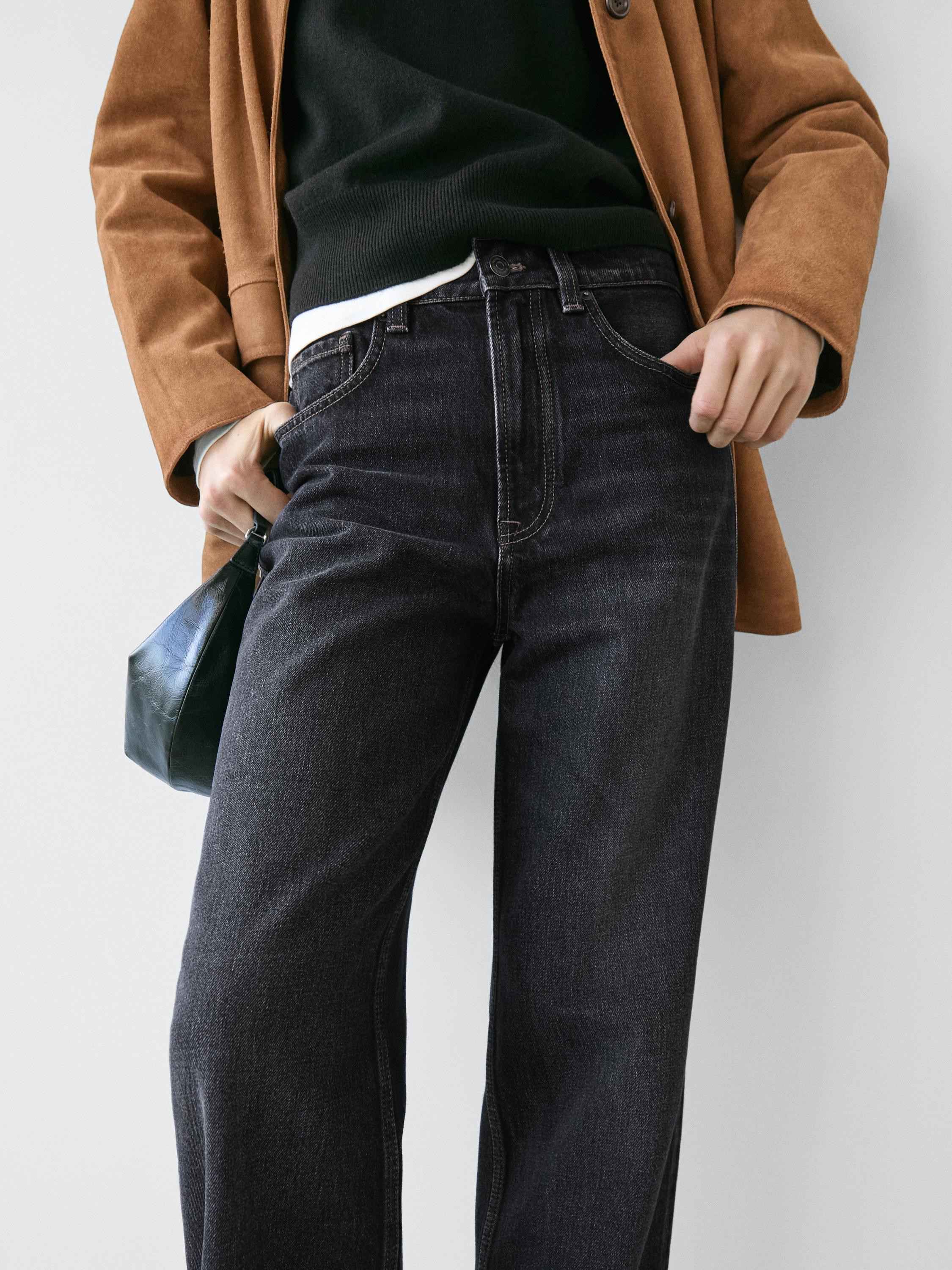 High-waist wide-leg jeans | Massimo Dutti US